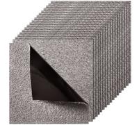 VEVOR Dalle de Moquette Autocollante Carrée 45,7x45,7 cm, Lot de 10, Revêtement Sol Doux Modulaire Résistant pour Salon, Bureau, Chambre, Marron Foncé, Couverture sans Jointure 2 ㎡, Épaisseur 12 mm,