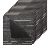 VEVOR Dalle de Moquette Réutilisable, 61x61 cm, Lot de 24, Couverture 8,9 ㎡, Épaisseur 6 mm, à Poils Ras, Revêtement de Sol Doux Modulaire Carré pour Salon, Bureau, Chambre de Séjour, Intérieur, Gris