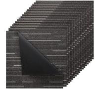 VEVOR Dalle de Moquette Réutilisable, 61x61 cm, Lot de 24, Couverture 8,9 ㎡, Épaisseur 6 mm, à Poils Ras, Revêtement de Sol Doux Modulaire Carré pour Salon, Bureau, Chambre de Séjour, Intérieur, Gris