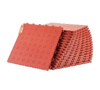 VEVOR Dalles de garage emboîtables, lot de 25, carrelage PP de revêtement de sol garage, 305 x 305 x 13,4 mm, texture double face antidérapante, pour garages, sous-sols, ateliers de réparation, rouge