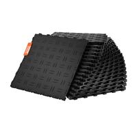 VEVOR Dalles de garage emboîtables, lot de 25, revêtement de sol garage en PP, 305 x 305 x 13,4 mm, texture double face antidérapante, pour protection garages, sous-sols, ateliers de réparation, noir