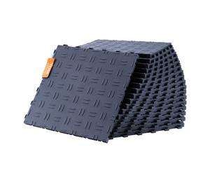 VEVOR Dalles de garage emboîtables, lot de 50, revêtement de sol garage PP, 305x305x13,4 mm, texture double face antidérapante pour protection garages, sous-sols, ateliers de réparation, gris graphite