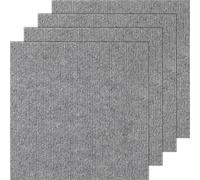 VEVOR Dalles de moquette à décoller et à coller, 305 x 305 mm, tapis de sol auto-adhésif, doux et rembourré, installation facile, pour chambre, salon, intérieur et extérieur (12 pcs, gris clair)