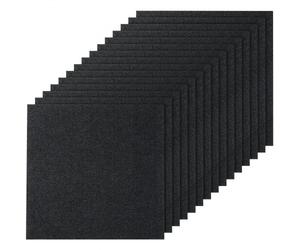 VEVOR Dalles de moquette à décoller et à coller, 610 x 610 mm, tapis de sol auto-adhésif, rembourré et doux, installation facile pour chambre, salon, intérieur et extérieur (15 pcs, noir charbon)
