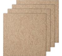 VEVOR Dalles de moquette réutilisables, 50x50 cm, tapis de sol carré avec rembourrage, 16PCS, dalle poils courts facile à installer protège les sols durs pour chambre à coucher, salon, marron foncé