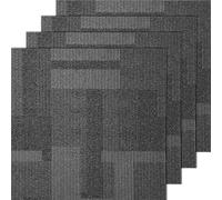 VEVOR Dalles de moquette réutilisables, 61x61 cm, tapis de sol carré avec rembourrage, 24PCS, dalle poils courts facile à installer protège les sols durs pour chambre à coucher, salon, gris mélangé