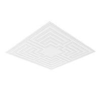 VEVOR Dalles de Plafond PVC, Lot de 12, Tuiles de Plafond Plastique à Coller, 605x605 mm, Installation et Découpe Faciles, Revêtement de Plafond pour Décoration de Maison, Bureau, Motif Echo, Blanc