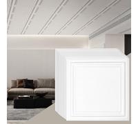 VEVOR Dalles de Plafond Polystyrène, Lot de 16, Tuiles de Plafond Plastique à Coller, 503x503 mm, Installation Découpe Facile, Revêtement de Plafond Sous-sol pour Décoration de Maison, Bureau, Blanc