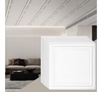 VEVOR Dalles de Plafond Polystyrène, Lot de 16, Tuiles de Plafond Plastique à Coller, 503x503 mm, Installation Découpe Facile, Revêtement de Plafond Sous-sol pour Décoration de Maison, Bureau, Blanc
