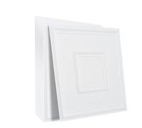 VEVOR Dalles de Plafond PVC, Lot de 12, Tuiles de Plafond Plastique à Coller, 605x605 mm, Installation Découpe Facile, Revêtement de Plafond pour Décoration de Maison, Bureau, Motif Géométrique, Blanc