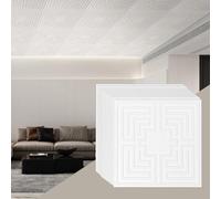 VEVOR Dalles de plafond PVC – Lot de 12 605×605 mm Motif Echo Blanc à coller