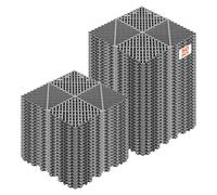 VEVOR Dalles de Sol Clipsables pour Garage, Tapis de Drainage Modulaire en PP, Lot de 50, 310x310 mm, pour Piscine, Spa, Terrasse, Jardin, Balcon, Sous-sol, Système d'Emboîtement Antidérapant, Gris