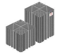 VEVOR Dalles de Sol Clipsables pour Garage, Tapis de Drainage Modulaire en PP, Lot de 50, 310x310 mm, pour Piscine, Spa, Terrasse, Jardin, Balcon, Sous-sol, Système d'Emboîtement Antidérapant, Gris