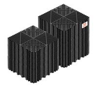 VEVOR Dalles de Sol Clipsables pour Garage, Tapis de Drainage Modulaire en PP, Lot de 55, 310x310 mm, pour Piscine, Spa, Sous-sol, Terrasse, Jardin, Balcon, Système d'Emboîtement Antidérapant, Noir