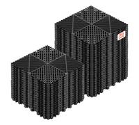 VEVOR Dalles de Sol Clipsables pour Garage, Tapis de Drainage Modulaire en PP, Système d'Emboîtement Antidérapant, pour Piscine, Spa, Sous-sol, Terrasse, Jardin, Balcon, Lot de 50, 310x310 mm, Noir