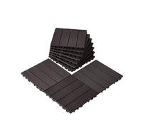 VEVOR Dalles de Terrasse Emboîtables, Lot de 10, Revêtement de Sol Plastique Imperméable, 300x300 mm, 9290 c㎡, Utilisation par Tous les Temps, pour Porche, Piscine, Balcon, Arrière-cour, Marron Foncé