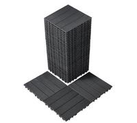 VEVOR Dalles de Terrasse Emboîtables, Lot de 36, Revêtement de Sol Plastique Imperméable, 300 x 300 mm, 33444 c㎡, Utilisation par Tous les Temps, pour Porche, Piscine, Balcon, Arrière-cour, Gris Foncé