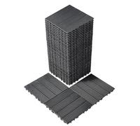 VEVOR Dalles de Terrasse Emboîtables, Lot de 36, Revêtement de Sol Plastique Imperméable, 300 x 300 mm, 33444 c㎡, Utilisation par Tous les Temps, pour Porche, Piscine, Balcon, Arrière-cour, Gris Foncé