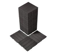 VEVOR Dalles de Terrasse Emboîtables, Lot de 36, Revêtement de Sol Plastique Imperméable, 300x300 mm, 33444 c㎡, Utilisation par Tous les Temps, pour Porche, Piscine, Balcon, Arrière-cour, Marron Foncé