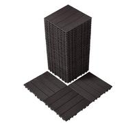 VEVOR Dalles de Terrasse Emboîtables Plastique Lot de 36 300x300 mm Marron Foncé