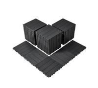 VEVOR Dalles de Terrasse Emboîtables, Lot de 54, Revêtement de Sol Plastique Imperméable, 300 x 300 mm, 50166 c㎡, Utilisation par Tous les Temps, pour Porche, Piscine, Balcon, Arrière-cour, Gris Foncé