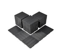 VEVOR Dalles de Terrasse Emboîtables, Lot de 54, Revêtement de Sol Plastique Imperméable, 300 x 300 mm, 50166 c㎡, Utilisation par Tous les Temps, pour Porche, Piscine, Balcon, Arrière-cour, Gris Foncé