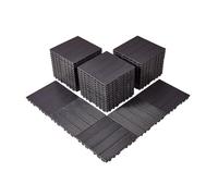 VEVOR Dalles de Terrasse Emboîtables, Lot de 54, Revêtement de Sol Plastique Imperméable, 300x300 mm, 50166 c㎡, Utilisation par Tous les Temps, pour Porche, Piscine, Balcon, Arrière-cour, Marron Foncé