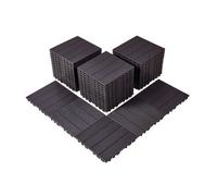 VEVOR Dalles de Terrasse Emboîtables, Lot de 54, Revêtement de Sol Plastique Imperméable, 300x300 mm, 50166 c㎡, Utilisation par Tous les Temps, pour Porche, Piscine, Balcon, Arrière-cour, Marron Foncé
