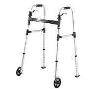 VEVOR Déambulateur Pliable 2 Roues Cadre de Marche à Roues 12,7 cm Aide à la Marche Légère Aluminium pour Adultes Personnes Âgées, Hauteur Réglable sur 8 Niveaux, Capacité de Charge Maximale 159 kg