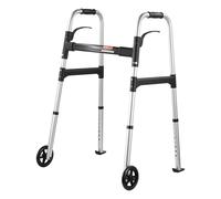 VEVOR Déambulateur pliable avec roues 127 mm, capacité de charge 158 kg, cadre de marche aide à mobilité en aluminium léger, avec hauteur réglable 8 niveaux 775-955 mm, pour personnes âgées, adultes