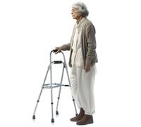 VEVOR Déambulateur pliable, capacité de charge 158 kg, cadre de marche à un bras, aide à mobilité latérale en aluminium léger, avec hauteur réglable sur 6 niveaux, pour personnes âgées handicapées