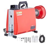 VEVOR Déboucheur Électrique Canalisation 20 m x 16 mm Machine Nettoyage Tuyaux Alimentation Manuelle 250 W, 7 Coupeurs, 2 Câbles Acier 20 m x 16 mm/4,6 m x 9,5 mm, Contrôle CW/CCW pour Tuyaux 4-10 cm