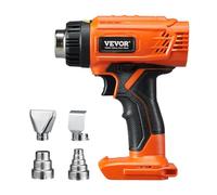 Pistolet thermique sans fil VEVOR, pistolet à air chaud compatible avec les batteries au lithium DEWALT 20 V, pistolet thermorétractable max 1022 ℉ avec lumière LED, 6 températures et 4 buses, idéal p
