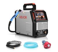 VEVOR Découpeur Plasma, 60 A, Machine de Découpe Plasma Triphasée 400 V, avec Fonction 2T/4T, Onduleur IGBT, Affichage Numérique, Commande Intelligente, Temps PT/PA Réglables, pour Usage Industriel