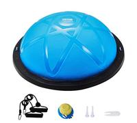 VEVOR Demi-ballon d’Exercice 58 cm, Ballon d'Équilibre Capacité 300 kg, Station d'Équilibre avec Bande de Résistance et Pompe à Pied, Entraînement Complet du Corps, pour Domicile, Gym, Yoga, Bleu