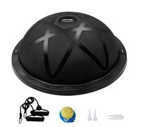 VEVOR Demi-ballon d’Exercice 58 cm, Ballon d'Équilibre Capacité 300 kg, Station d'Équilibre avec Bande de Résistance et Pompe à Pied, Entraînement Complet du Corps, pour Domicile, Gym, Yoga, Noir