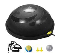 VEVOR Demi-ballon d'exercice, capacité de 680 kg, ballon d'équilibre de 660 mm, balle de stabilité de yoga avec bandes de résistance et pompe à pied, pour entraînement complet du corps domicile, noir
