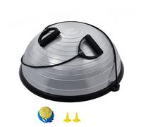 VEVOR Demi-ballon Fitness 62 cm, Ballon d'Équilibre Capacité 300 kg, Station d'Équilibre avec Bande de Résistance et Pompe à Pied, Entraînement Complet du Corps, Domicile, Gym, Gymnastique, Gris