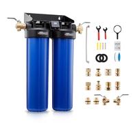 VEVOR Déminéralisateur d'Eau pour Rinçage Auto sans Traces, Système d'Eau Désionisée avec Résine de Déminéralisation 2x4 L, pour Véhicules Motos Vitres, avec Vanne de Dérivation et Testeur TDS