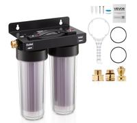 VEVOR Déminéralisateur d'Eau pour Rinçage Auto sans Traces, Système d'Eau Désionisée avec Résines avec Indicateur Coloré 2x0,5 L, Unité de Déminéralisation pour Véhicules Camping-cars Motos Vitres