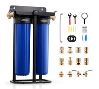 VEVOR Déminéralisateur d'Eau pour Rinçage Auto sans Traces, Système d'Eau Désionisée avec Support, pour Véhicules Vitres, avec Résine de Déminéralisation 2x4 L, Vanne de Dérivation et Testeur TDS