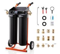 VEVOR Déminéralisateur d'Eau pour Rinçage Auto sans Traces, Système d'Eau Désionisée sur Roulettes, pour Véhicules Vitres, avec Résine de Déminéralisation 2x4 L, Vanne de Dérivation et Testeur TDS