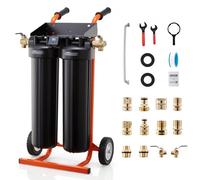 VEVOR Déminéralisateur d'Eau pour Rinçage Auto sans Traces, Système d'Eau Désionisée sur Roulettes, pour Véhicules Vitres, avec Résine de Déminéralisation 2x4 L, Vanne de Dérivation et Testeur TDS