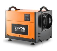 VEVOR Déshumidificateur Commercial 50 L Déshumidificateur Industriel Portable en Métal, avec Tuyau de Vidange, Écran LED, pour Sous-sol, Buanderies, Salle de Stockage, Dégivrage Drainage Automatique