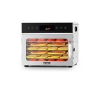 VEVOR Déshydrateur alimentaire, 6 plateaux en acier inox, séchoir électrique aliments 400 W, température réglable, minuterie 24 h, lyophilisateur pour viande, fruits, légumes, friandises pour chiens