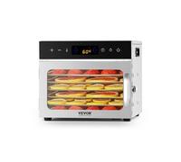 VEVOR Déshydrateur alimentaire, 6 plateaux en acier inox, séchoir électrique aliments 400 W, température réglable, minuterie 24 h, lyophilisateur pour viande, fruits, légumes, friandises pour chiens