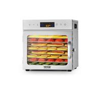 VEVOR Déshydrateur alimentaire, 8 plateaux en acier inox, séchoir électrique aliments 400 W, température réglable, minuterie 24 h, lyophilisateur pour viande, fruits, légumes, friandises pour chiens