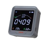 VEVOR Détecteur CO2 400-5000 ppm Moniteur Dioxyde de Carbone Qualité de l'Air avec Affichage Température Humidité, Capteur NDIR 4,5 m, pour Utilisation en Extérieur, Maison, Bureau, Voiture