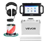 VEVOR Détecteur de Fuite d'eau Canalisations Souterraines Profondeur 2 m, 1-5000 Hz, Écran Tactile LCD, avec Capteur Sensible, 3 Sondes d'Écoute, Casque, Carte 8 Go, Étui de Transport, pour Plomberie