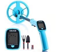 VEVOR Détecteur de Métaux 10,2 cm Détecteur de Métaux Professionnel Léger pour Recherche de Trésors en Or et Métal, avec Disque de Recherche Étanche IP68 15,2 cm, Écran LCD, Poignée Réglable 65-93 cm